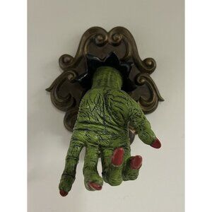 Halloween Decor Dept 56 Green Witch Hand Wall Mount Coat Hook Spooky Funny